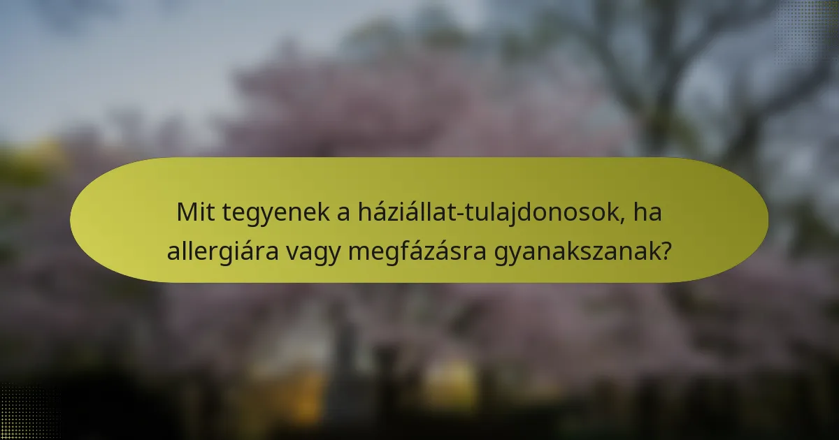 Mit tegyenek a háziállat-tulajdonosok, ha allergiára vagy megfázásra gyanakszanak?